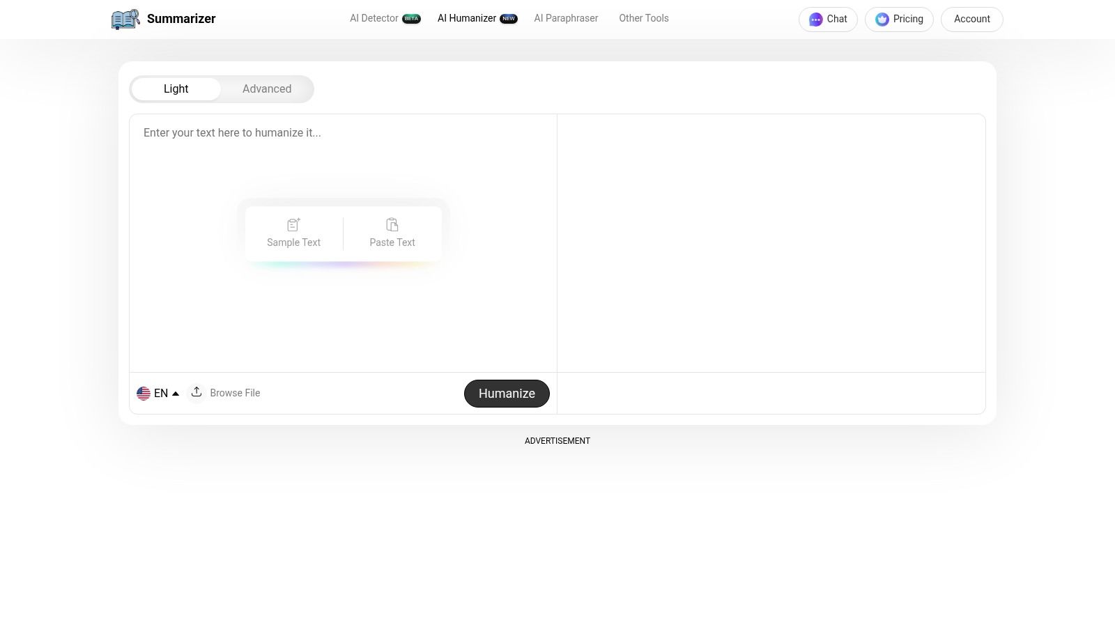 Summarizer.org's AI Humanizer