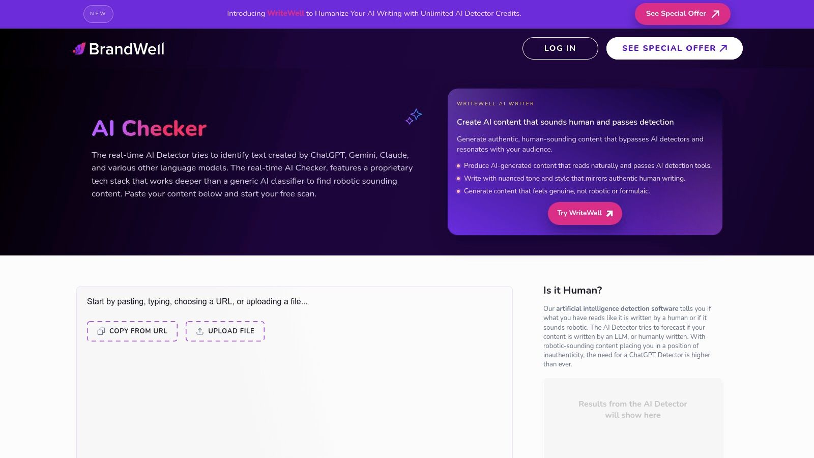 BrandWell (formerly Content at Scale) – AI Content Detector