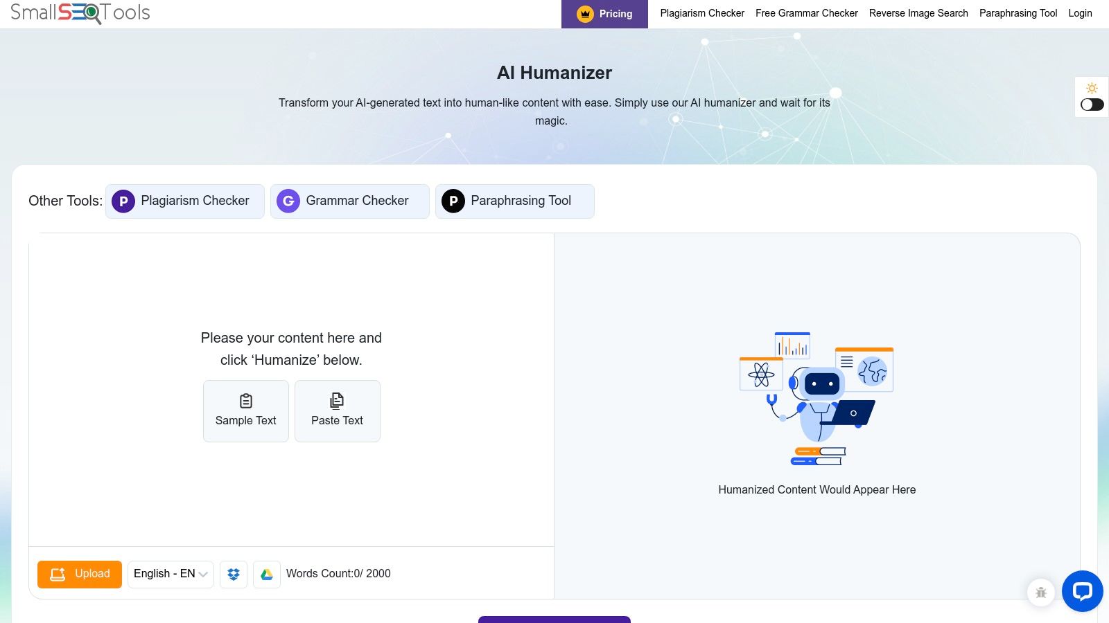 SmallSEOTools' AI Humanizer