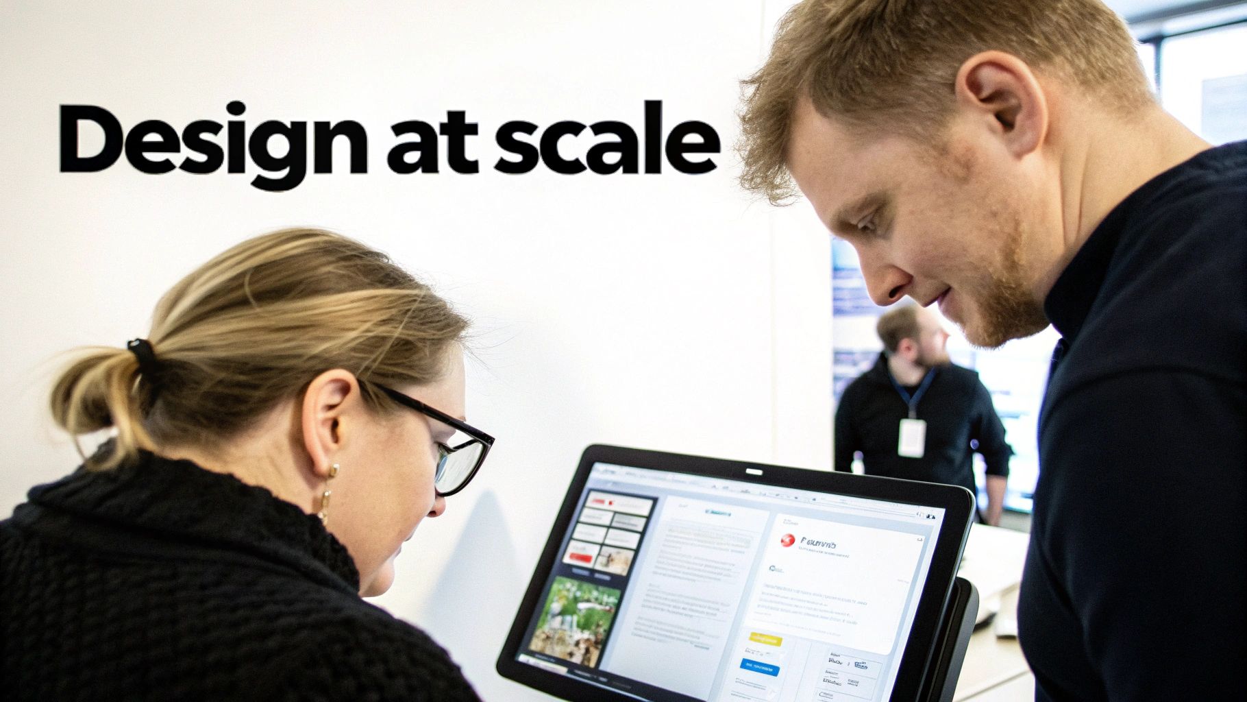 A person is sitting on a chair and brainstorming ideas with sticky notes on the wall