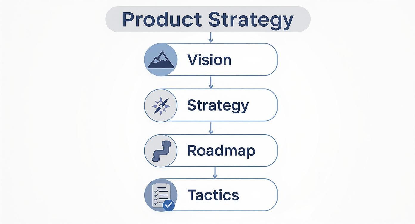 Infographic about what is a product strategy