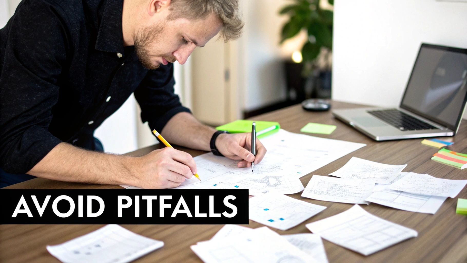 A hand is drawing a mind map on a transparent board