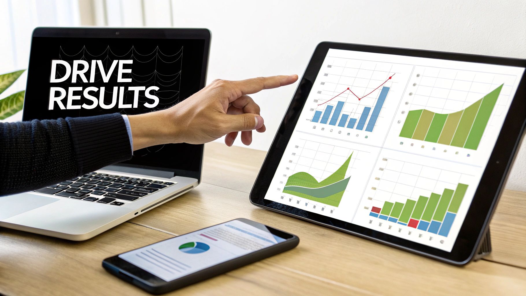 A graph showing business results and growth