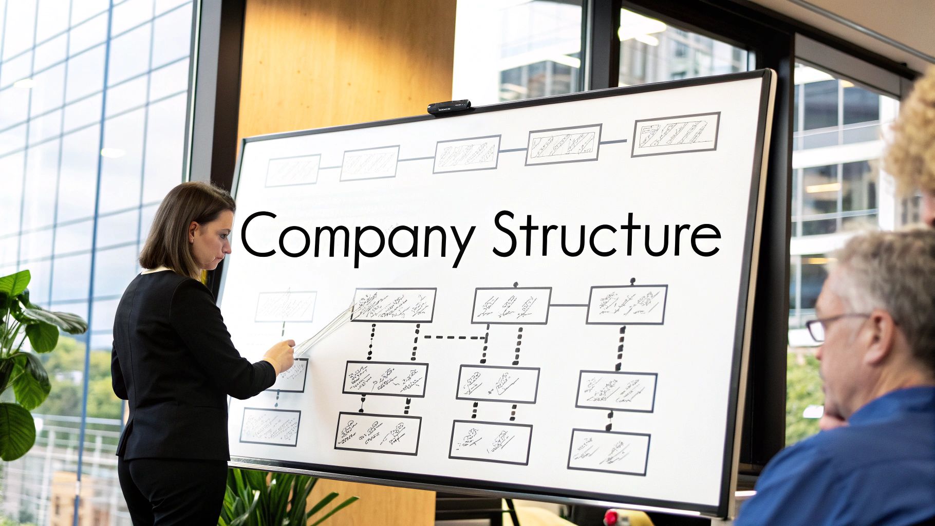 An organizational chart showing different reporting structures for PM and PO roles