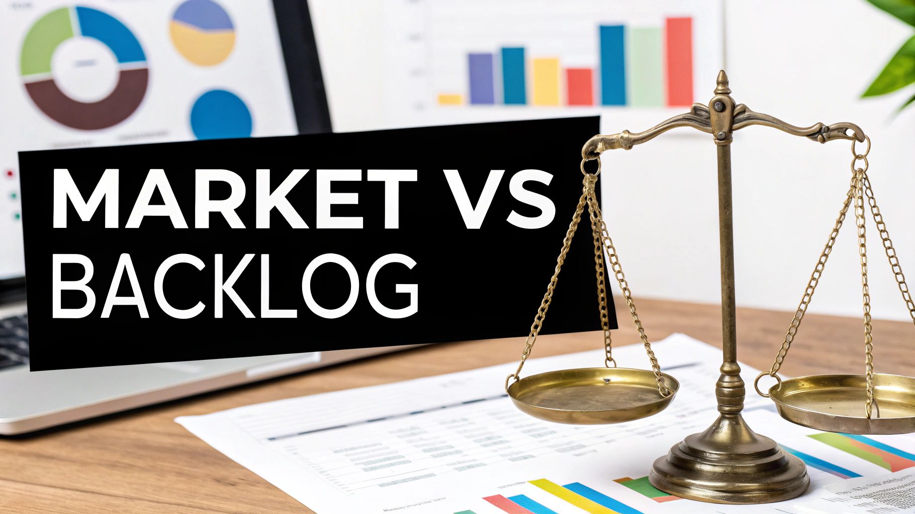 A person studying market trend charts contrasted with a person organizing a digital task board