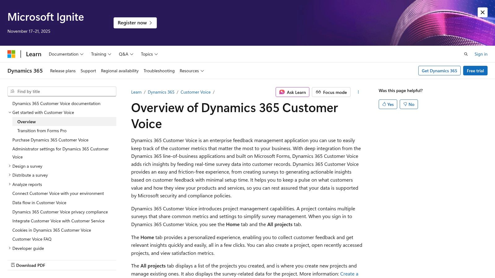 Microsoft Dynamics 365 Customer Voice