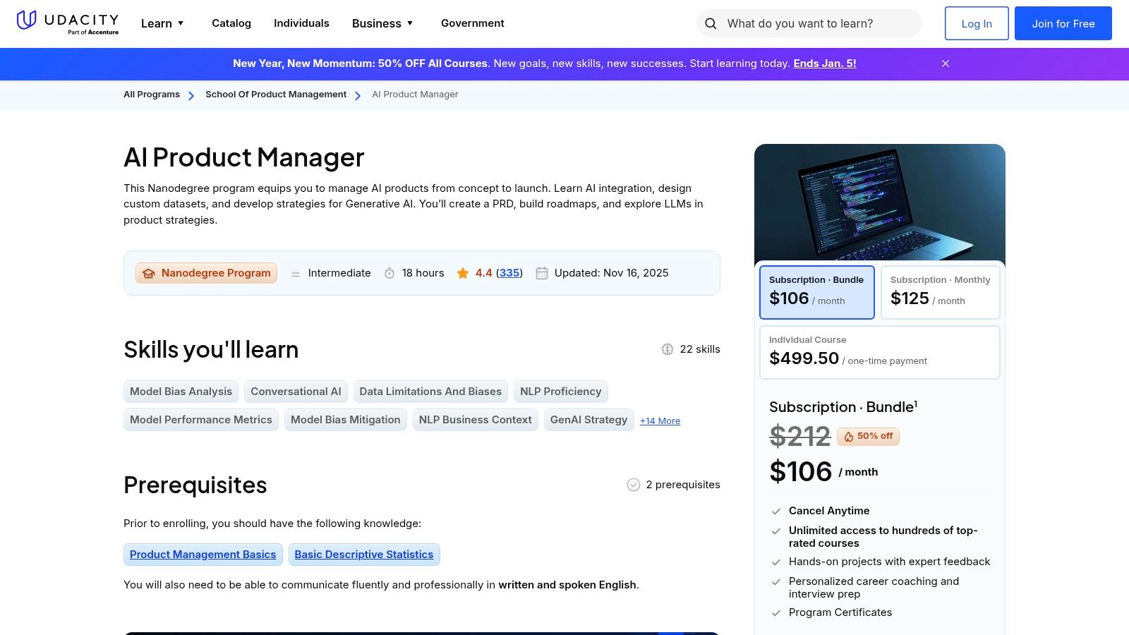 Udacity – AI Product Manager Nanodegree