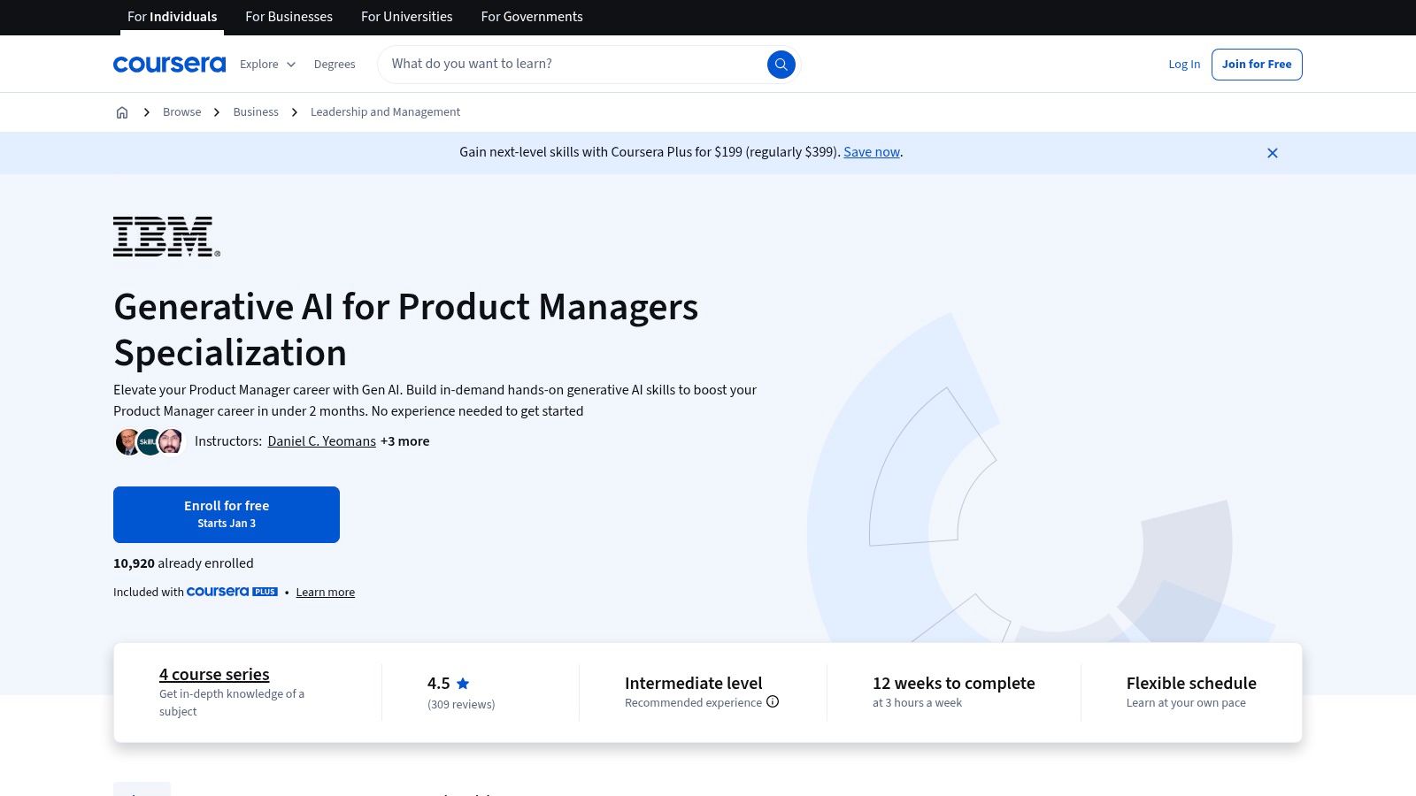 Coursera – Generative AI for Product Managers (IBM)