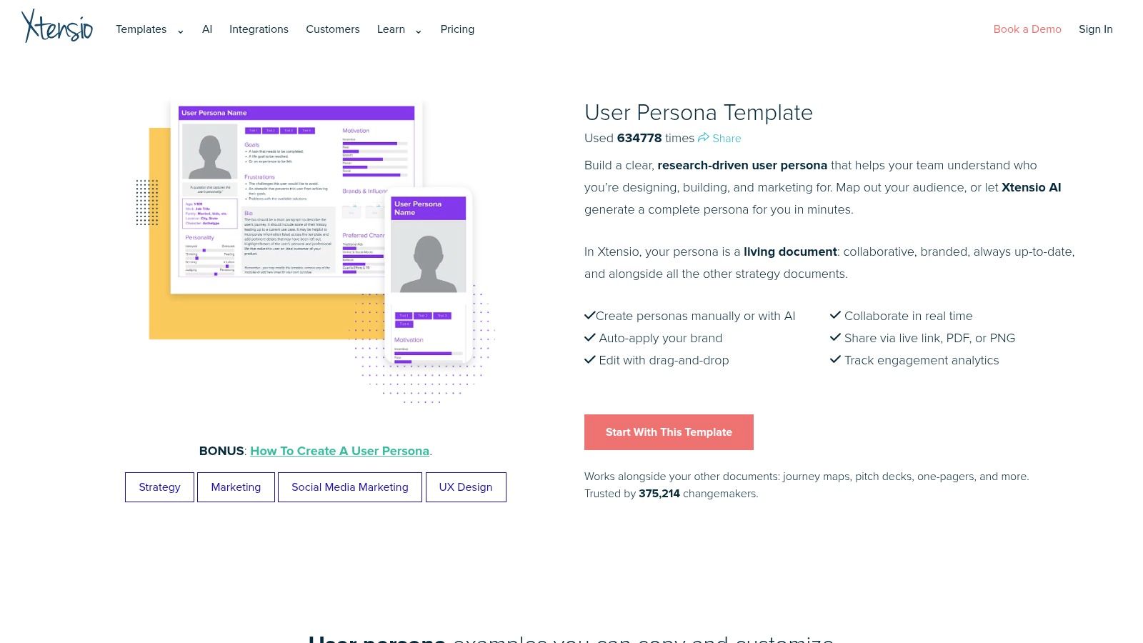 Xtensio – User Persona template