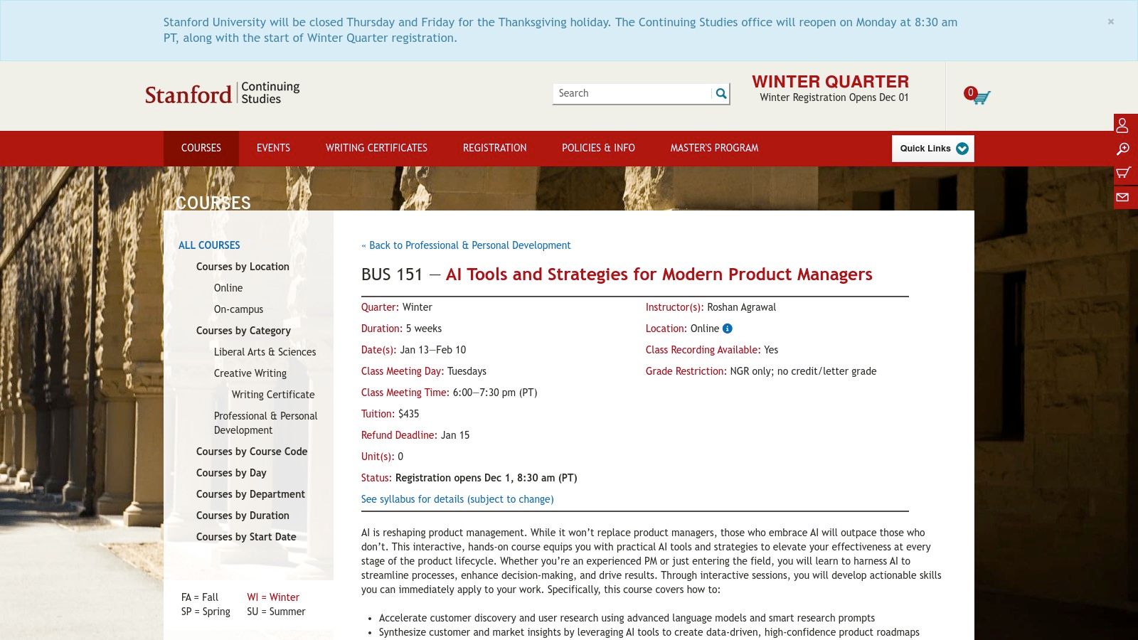 Stanford Continuing Studies