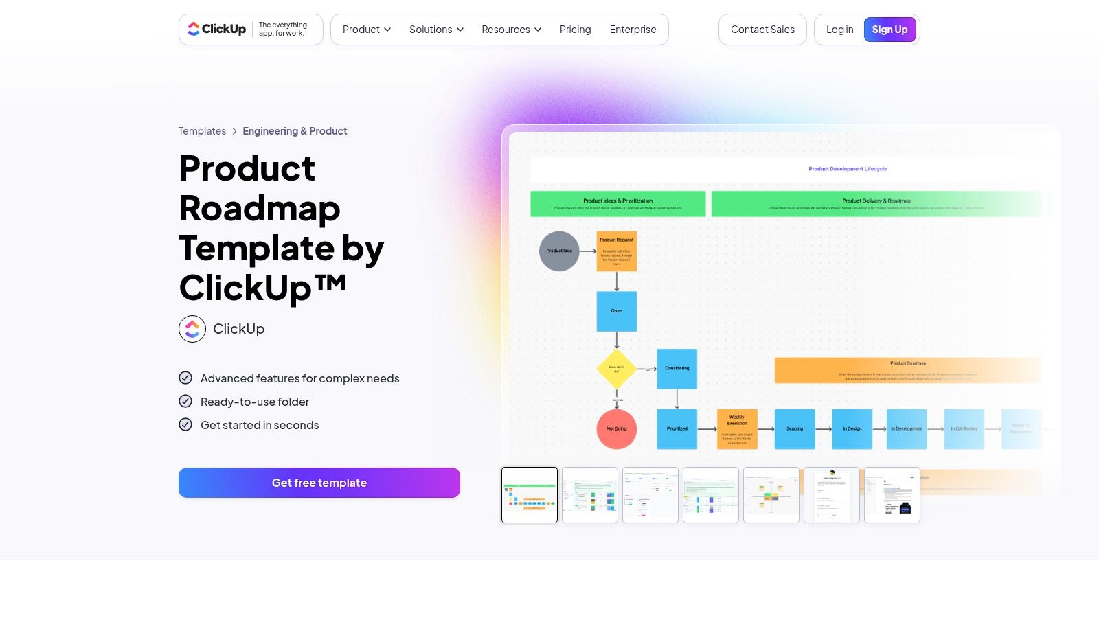 ClickUp – Product Roadmap Template
