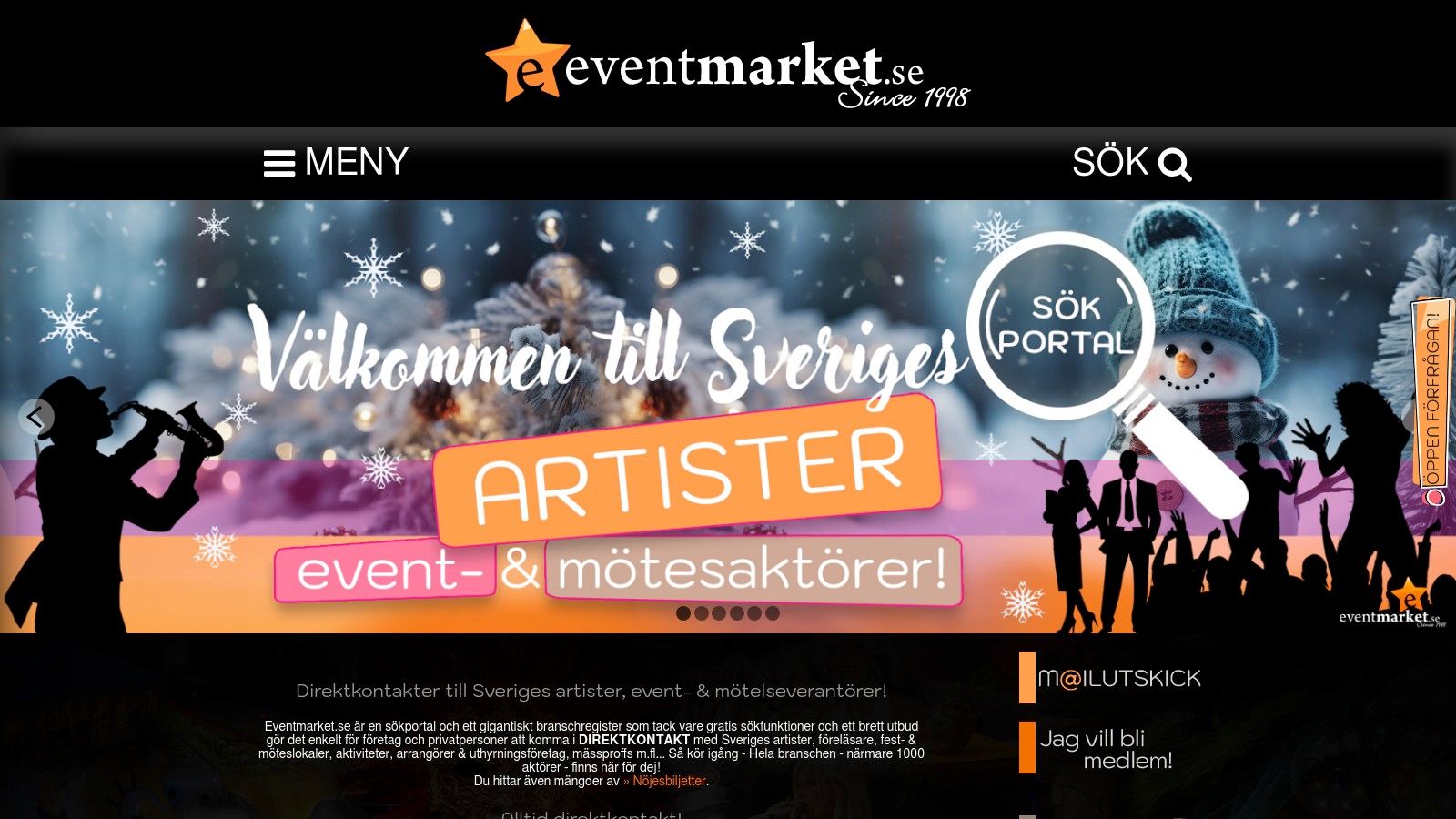 Eventmarket – branschens sökportal (Sverige, inkl. Stockholm)