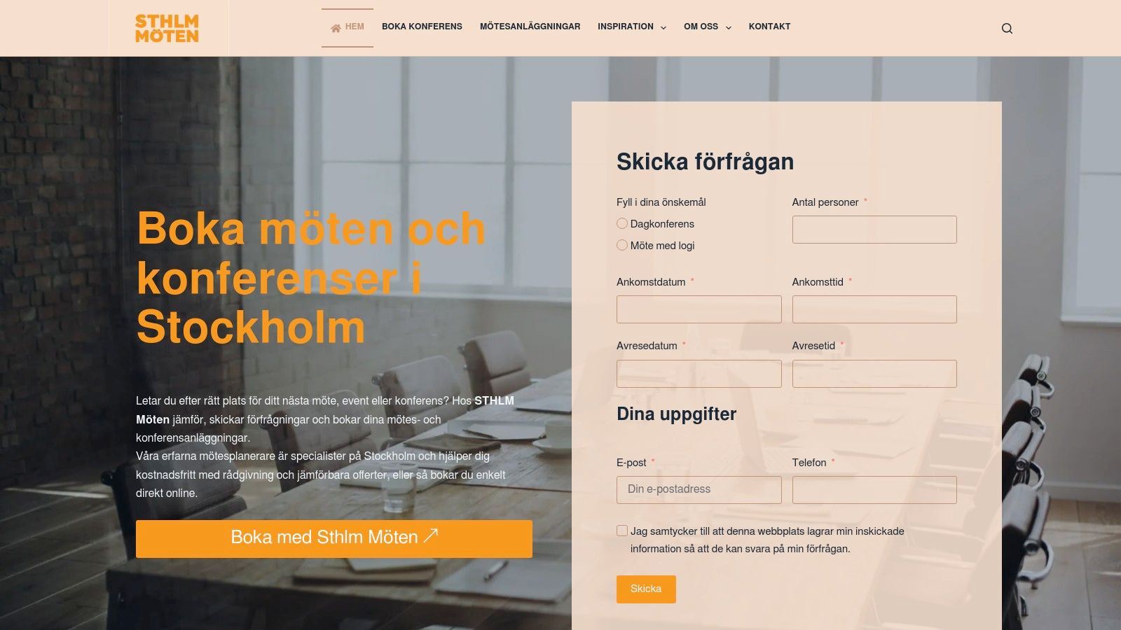 STHLM Möten – kostnadsfri mötes- och eventbokning (Stockholm)
