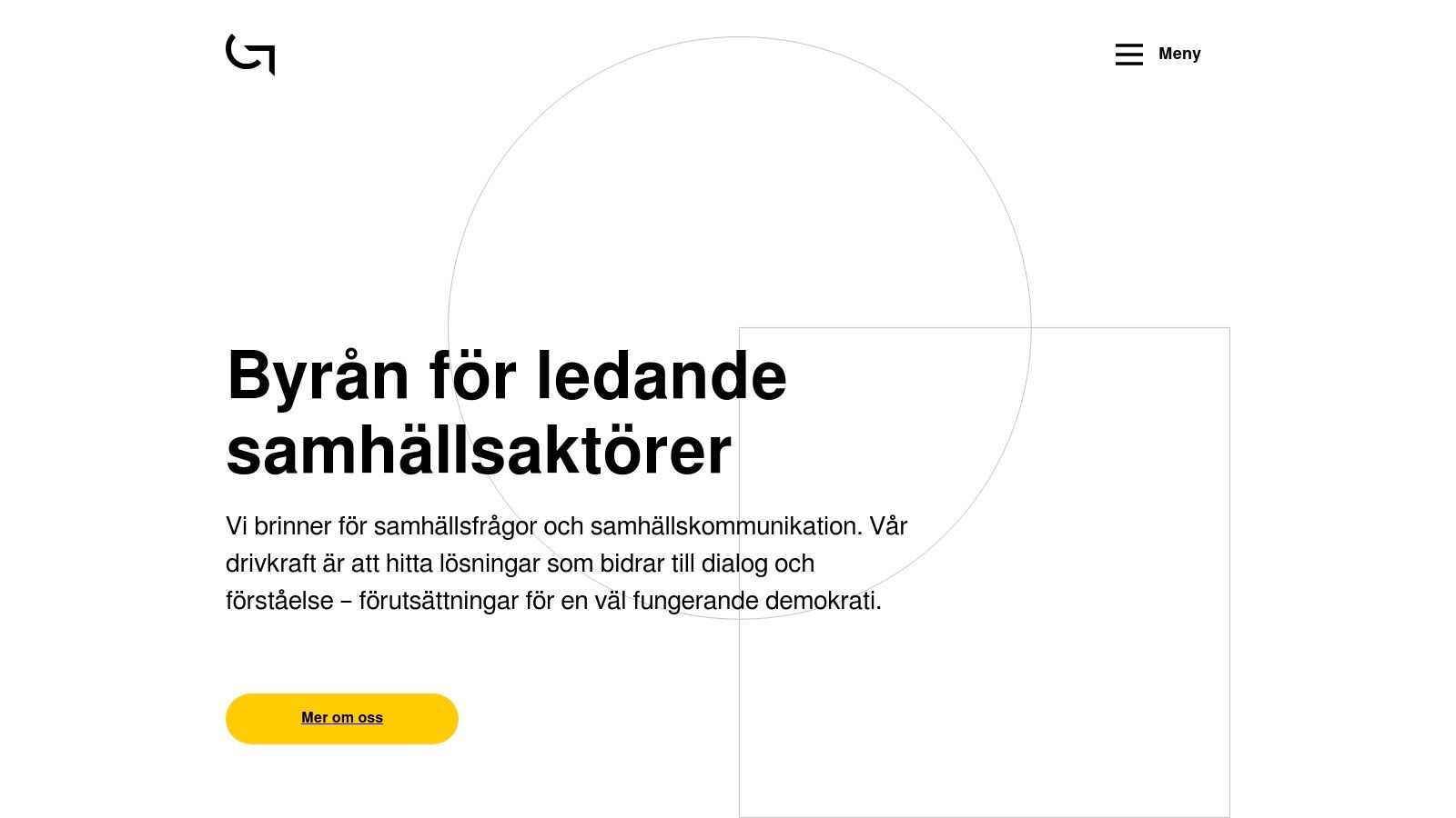 Hemsidan för Gullers Grupp som visar deras breda kommunikationserbjudande.