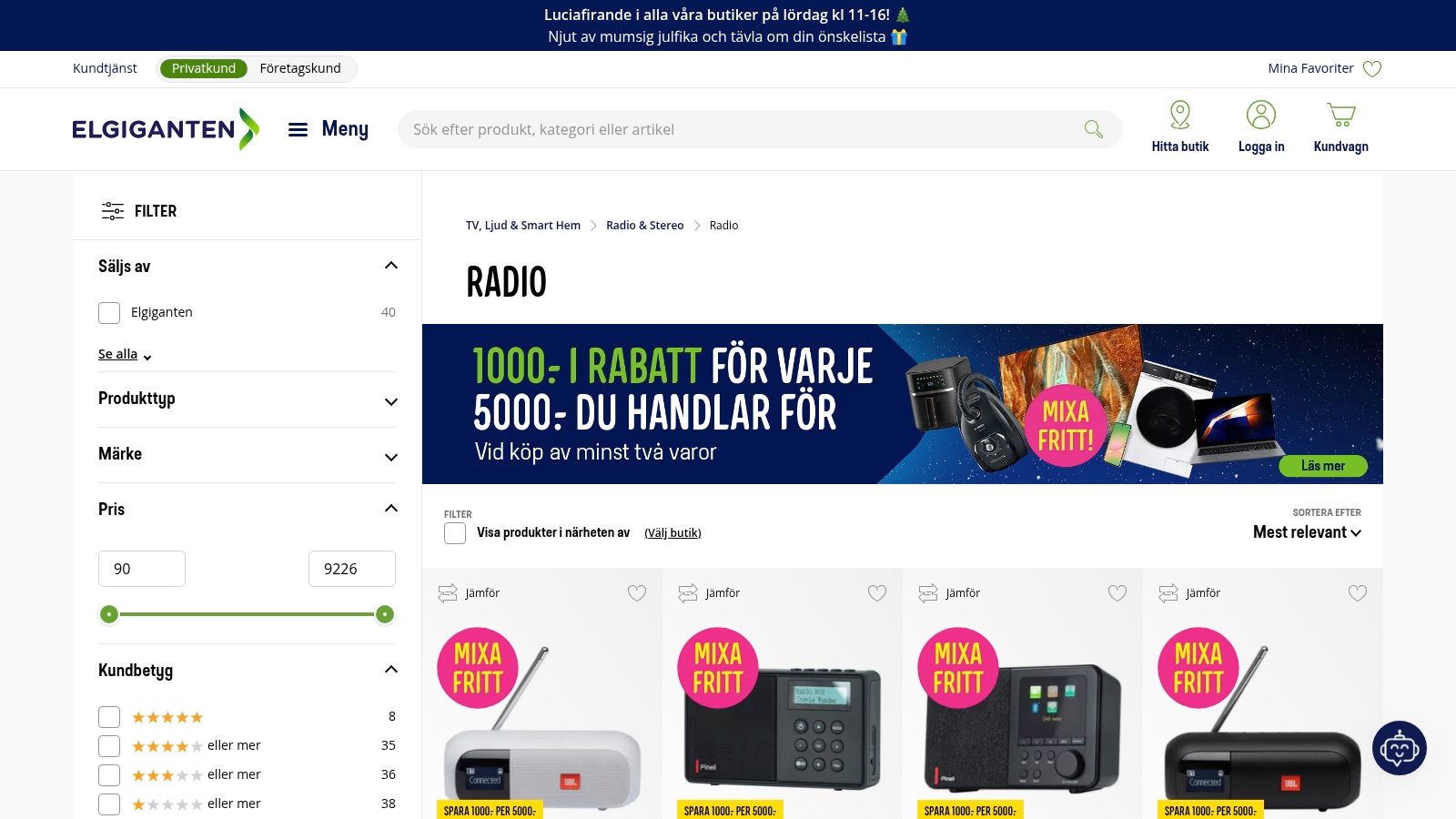 Elgiganten – Radio (FM/DAB)
