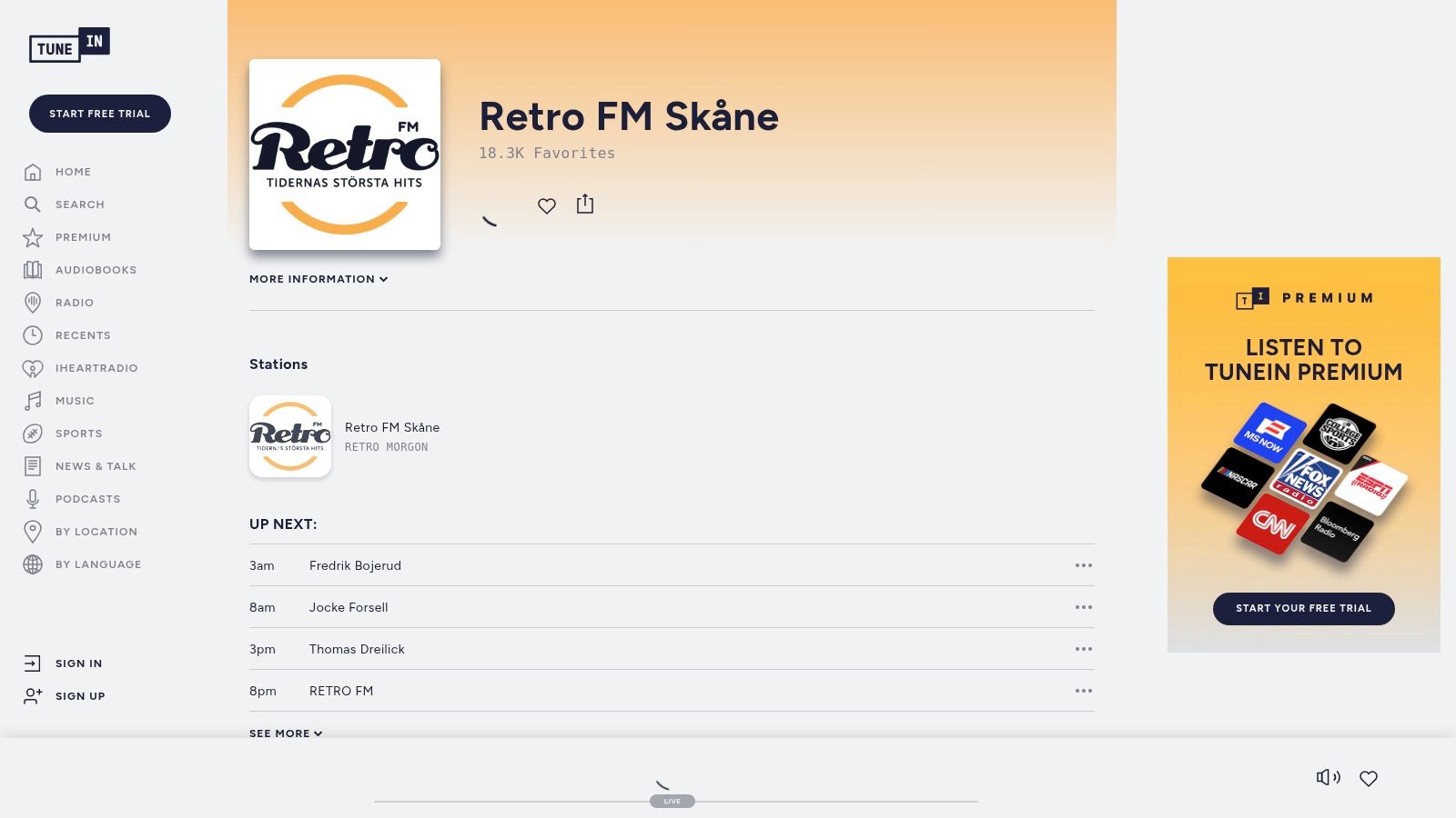 TuneIn – Retro FM Skåne