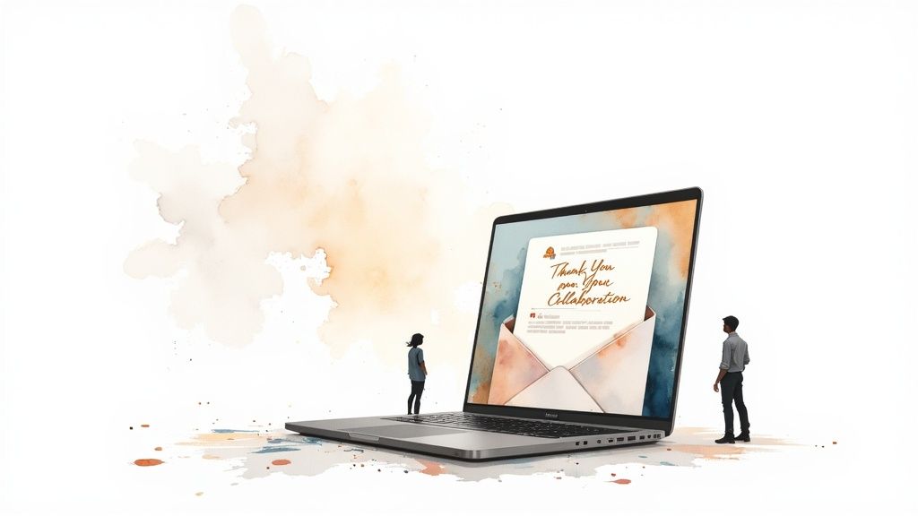 Osobisty e-mail z podziękowaniem za współpracę w zespole
