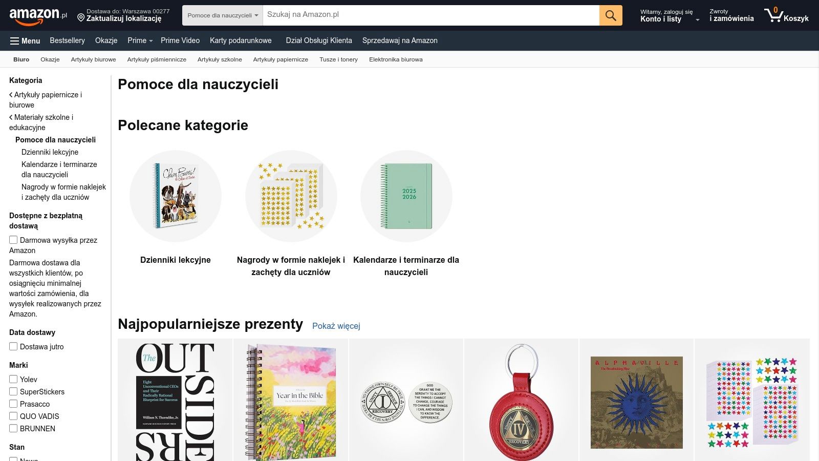 Amazon.pl – dział Pomoce dla nauczycieli