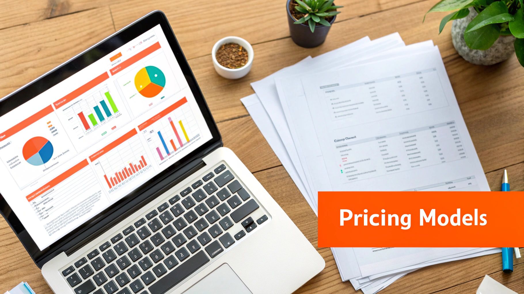 A person pointing to a flowchart explaining business models