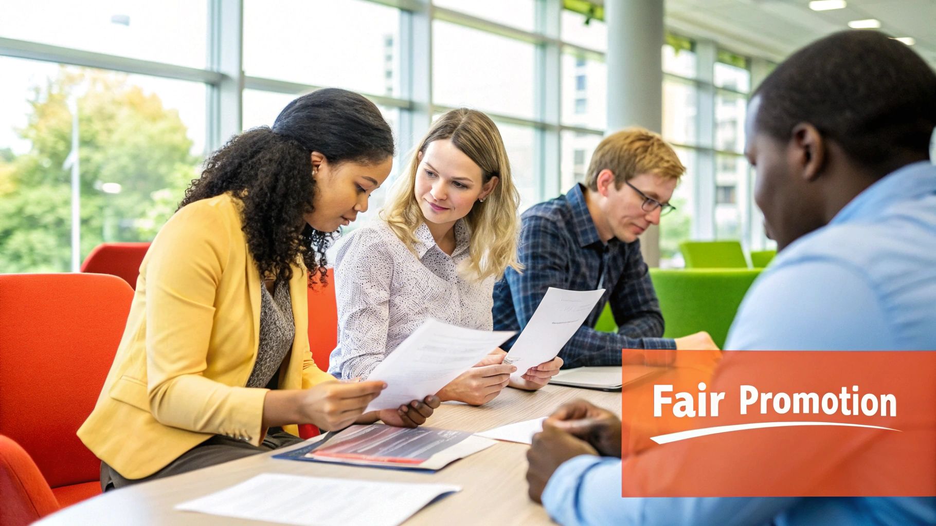 A checklist showing criteria for a fair promotion process