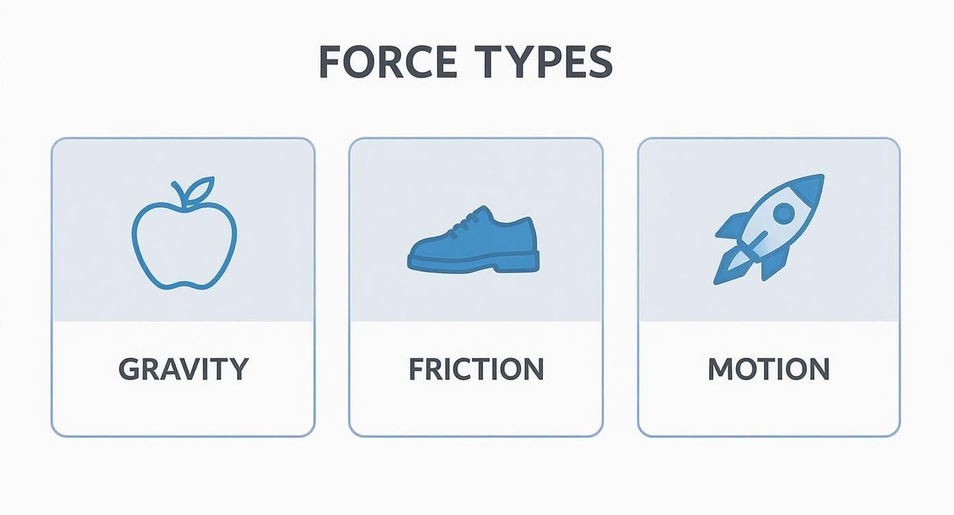 Infographic about formula for force calculation