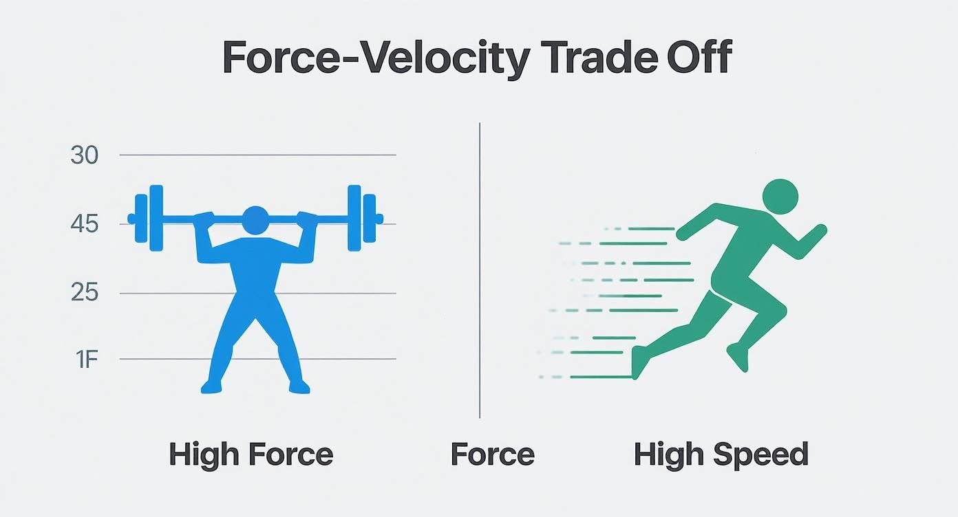 Infographic about force and velocity relationship