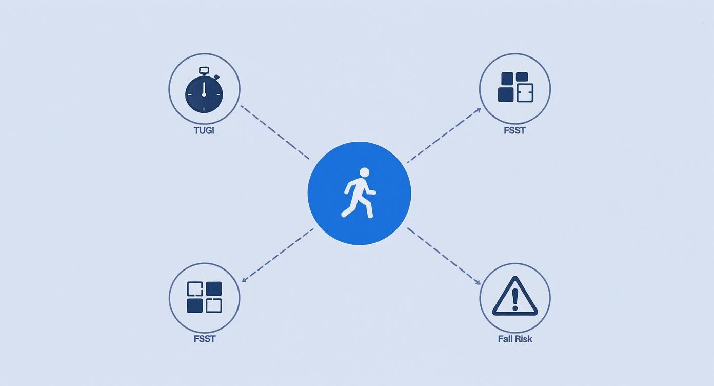 Infographic about balance assessment tests for elderly