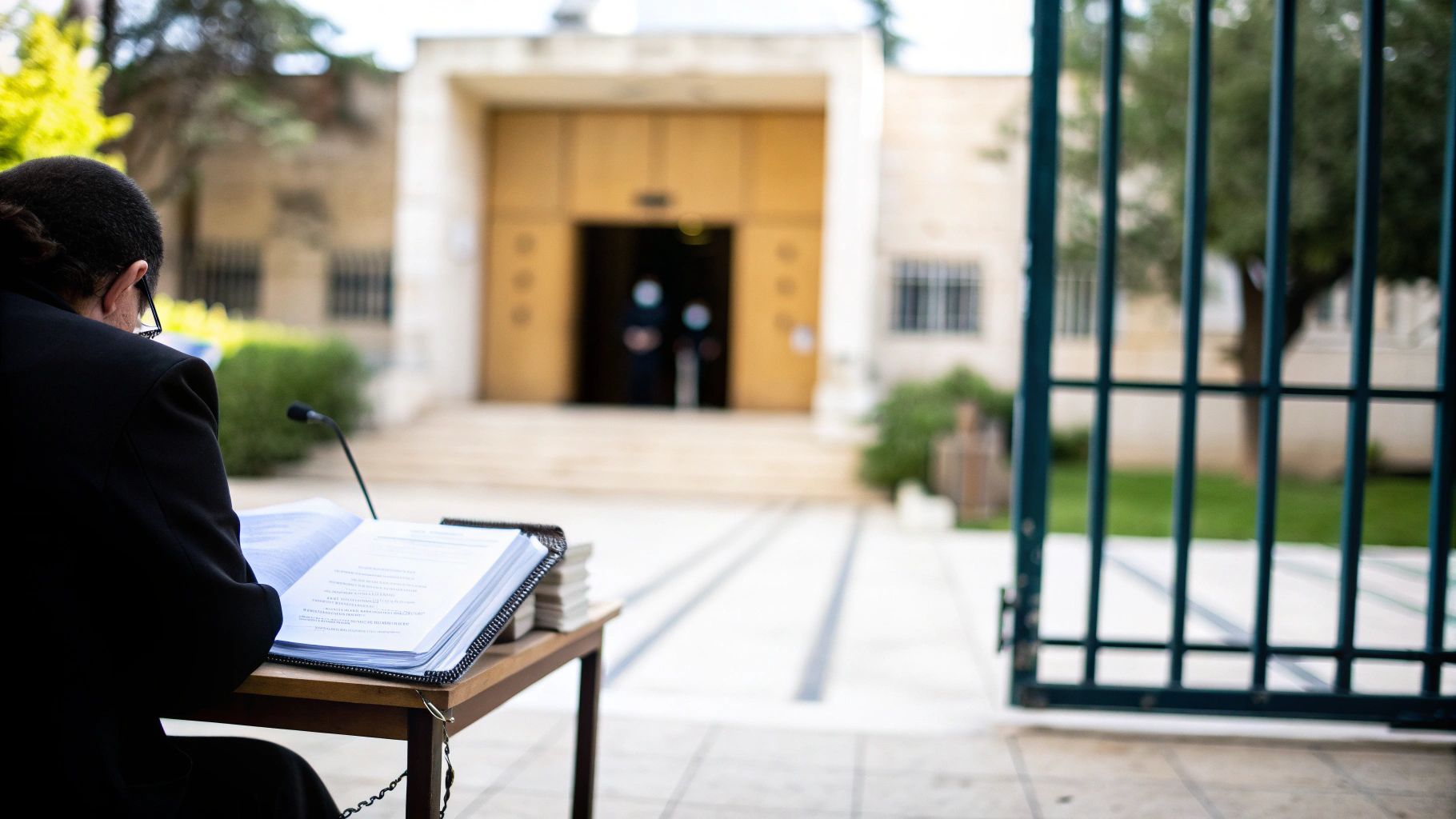 אישה אוספת מסמכים משפטיים לקראת פתיחת תיק ברבנות גירושים