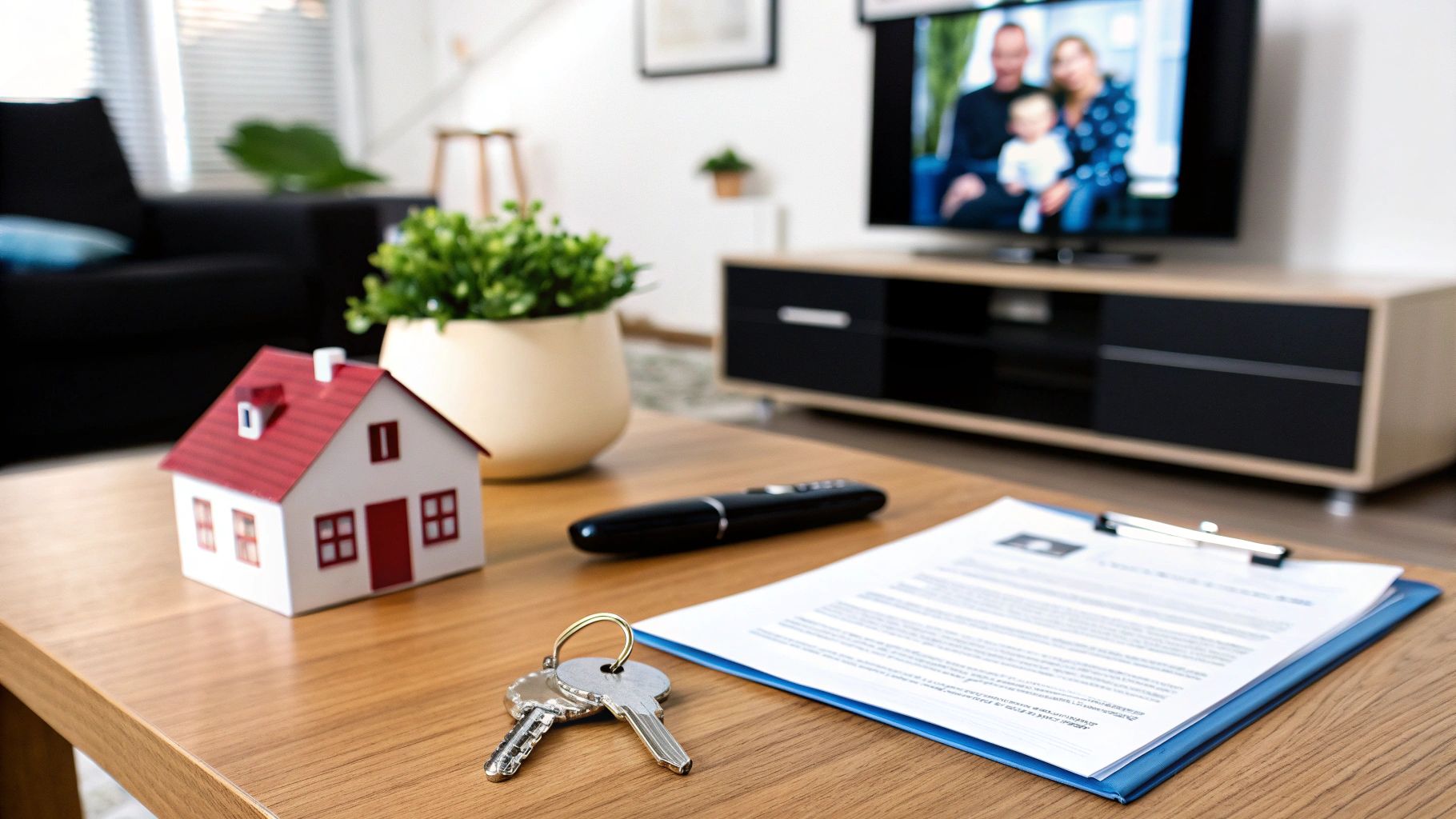 זוג ידיים מחזיקות מפתח של בית, מסמל את נושא חלוקת הרכוש ודירת המגורים