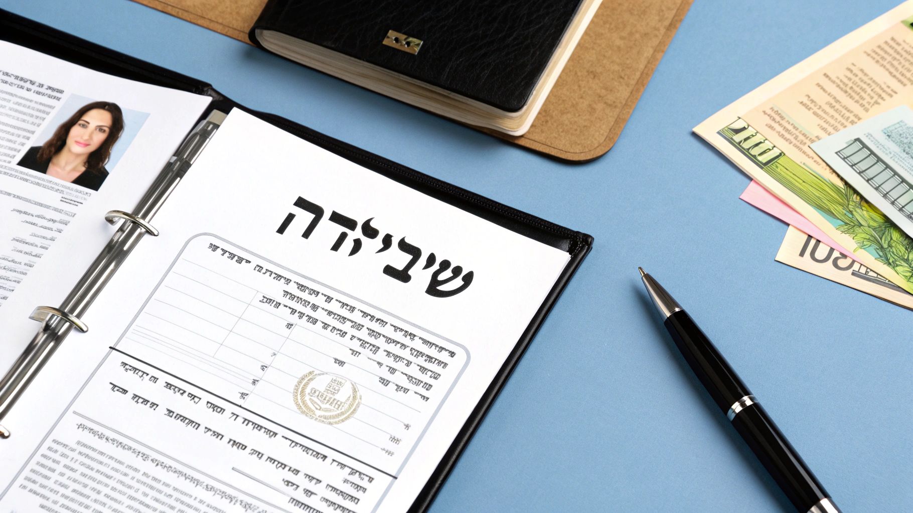 אדם מגיש מסמכים במזכירות בית הדין הרבני