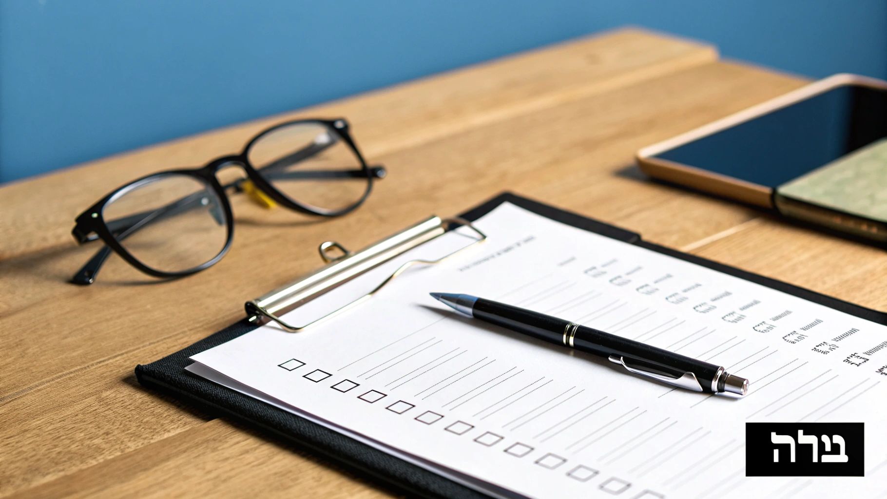 מסמך משפטי ועט מונחים על שולחן, מסמלים את החשיבות של ניסוח מדויק