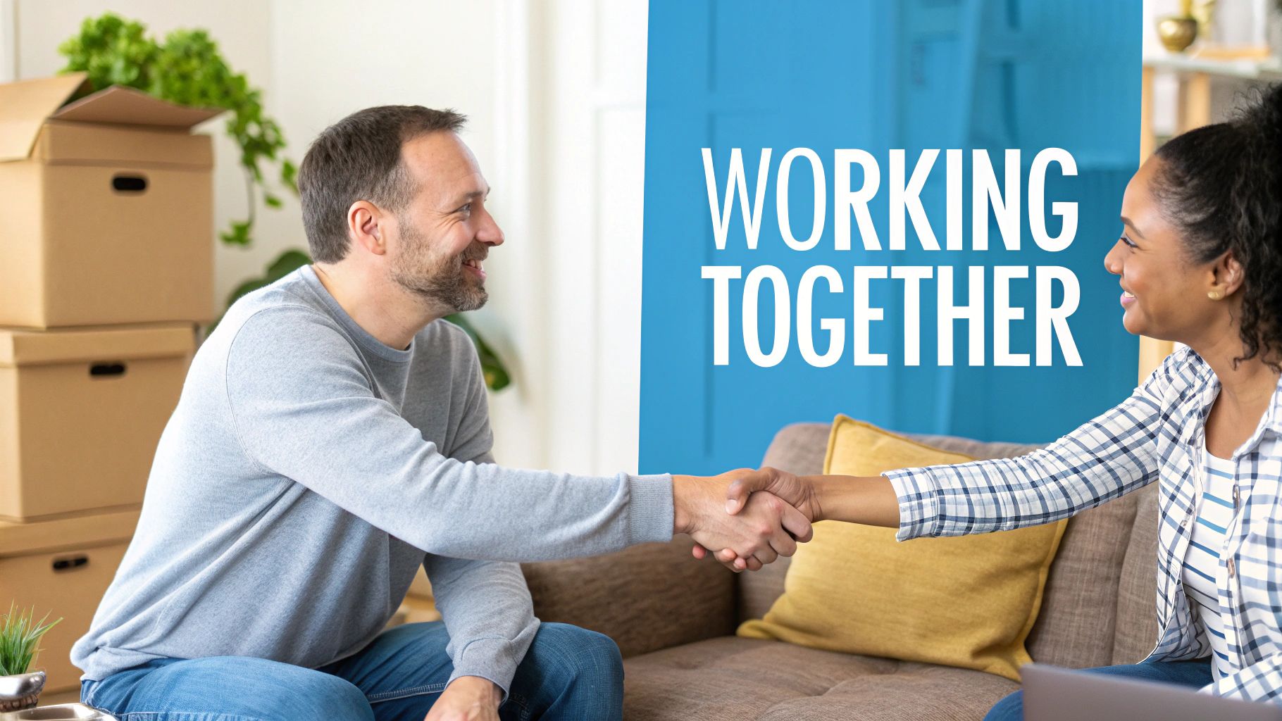 A person receiving cash for a house, symbolizing the immediate cash flow from a tenanted property.