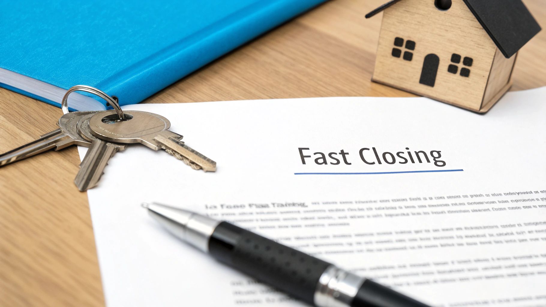 A closing document and a set of house keys, a critical part of what are the steps in selling a house