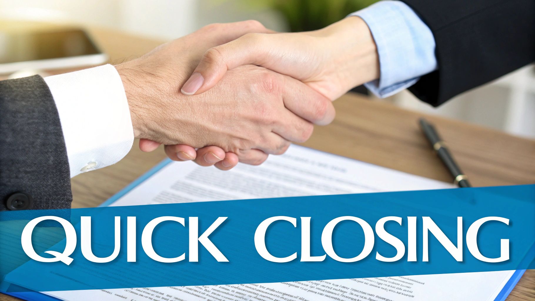 Quick closing on a foreclosure process.