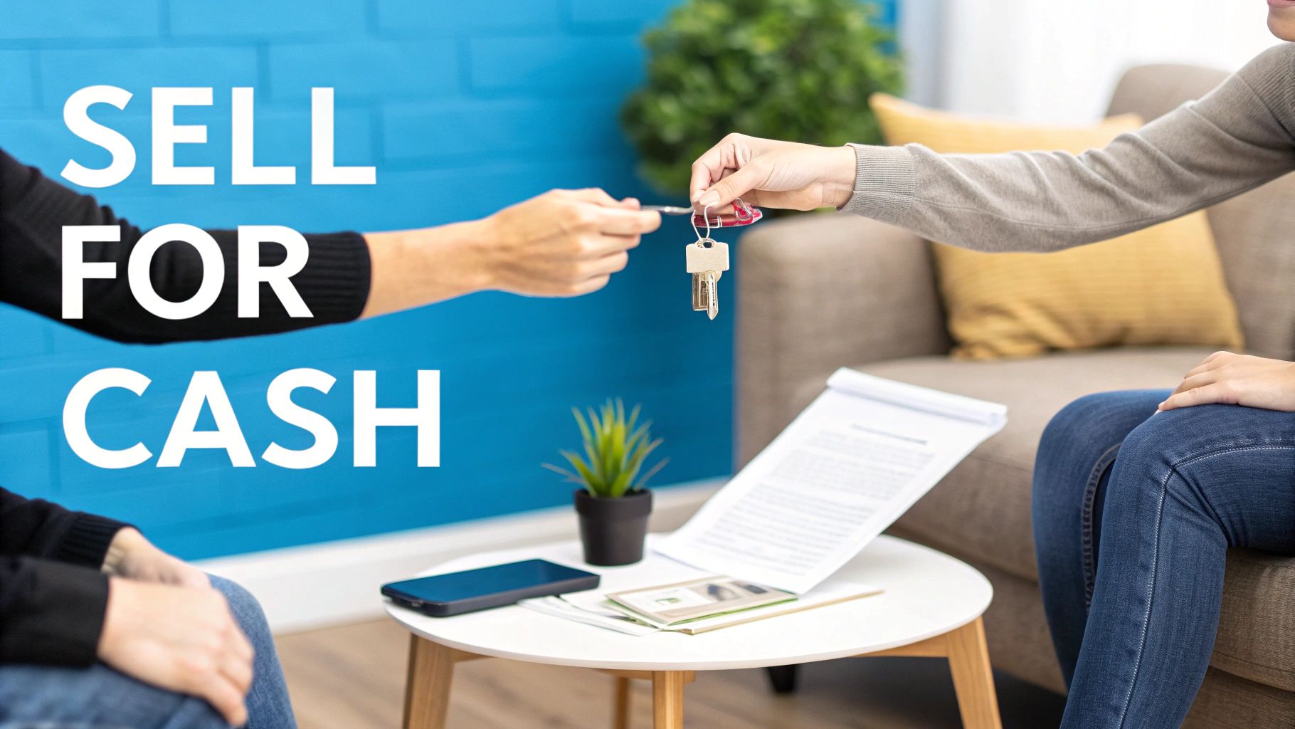 Handing keys over to sell for cash.