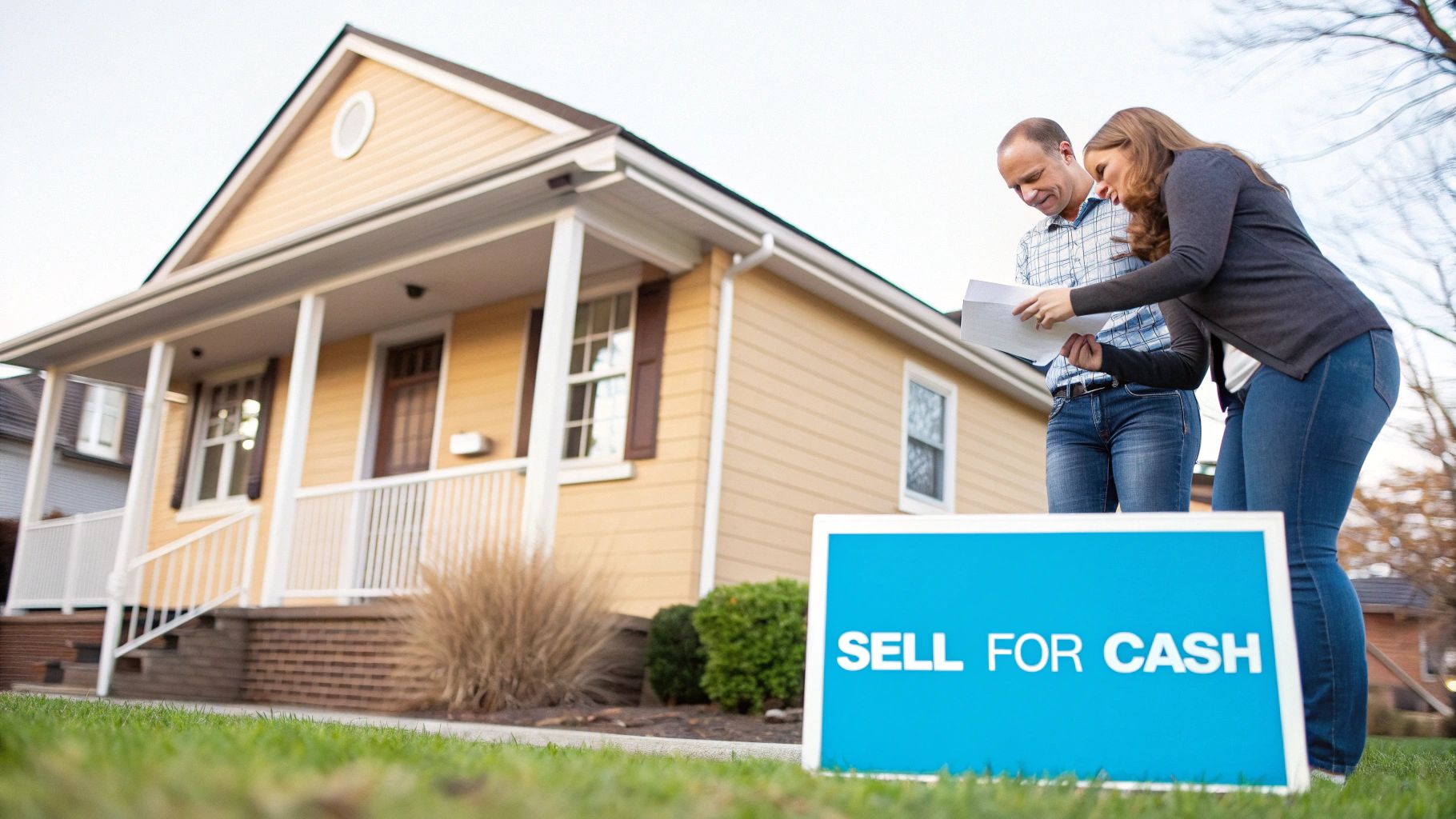 Two people working together to sell for cash