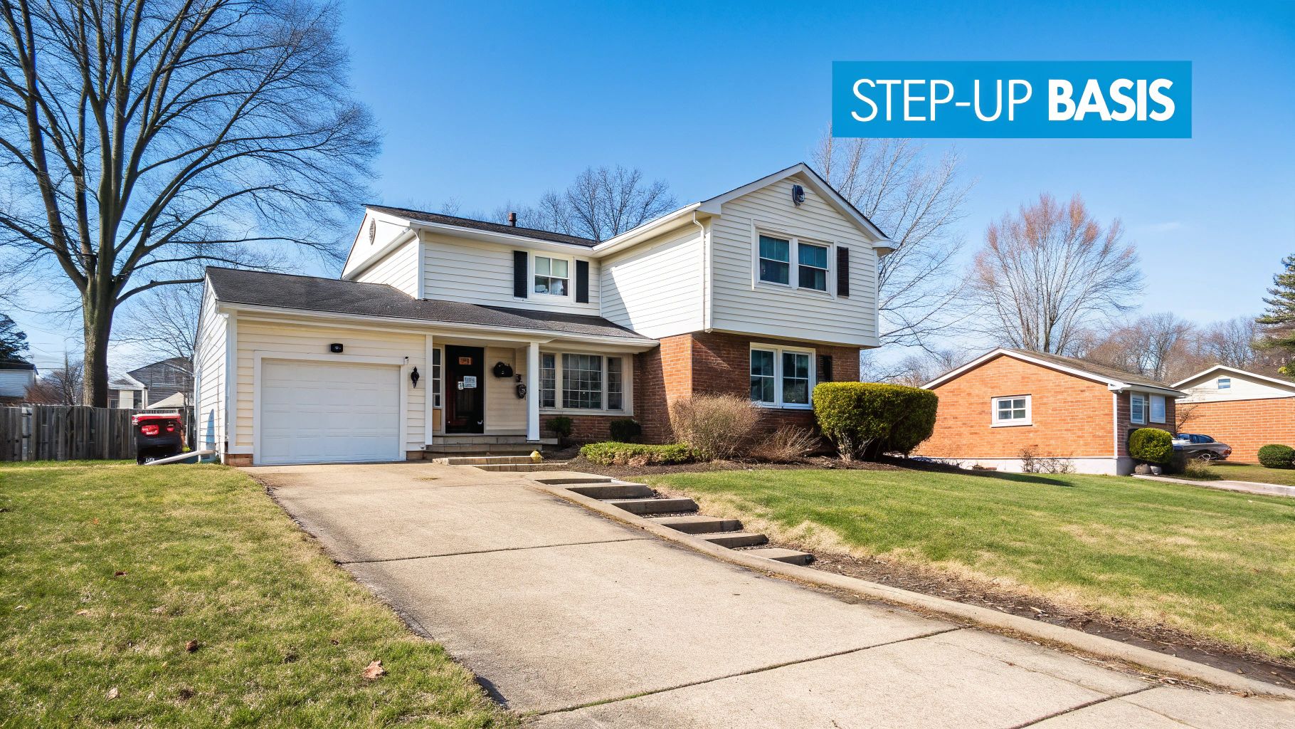 A classic brick home in a Pittsburgh neighborhood, representing an inherited property with step-up basis.