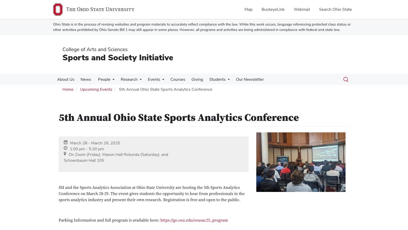 Ohio State University's Sports Analytics Conference