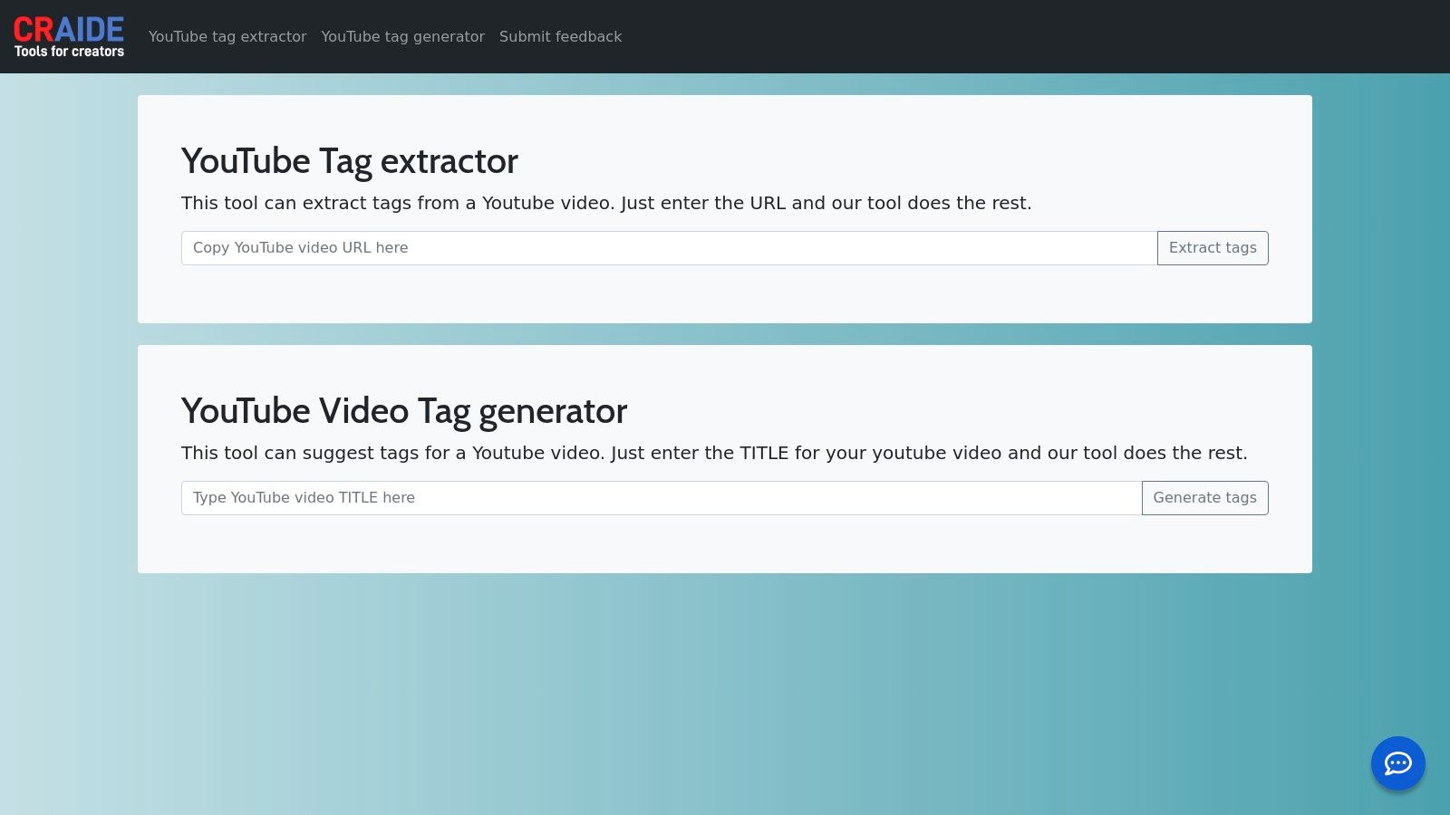 Craide's minimalist tag generator tool