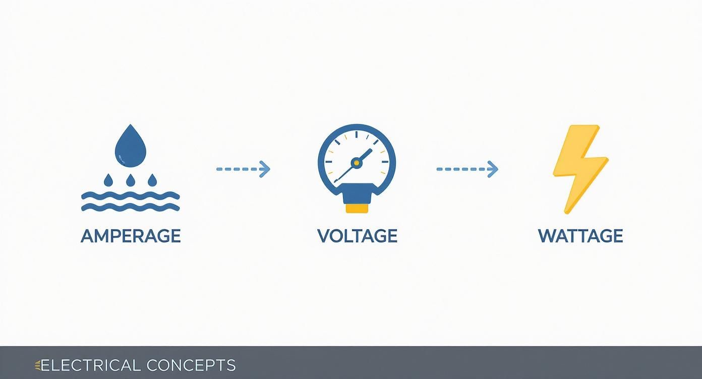 Infographic about amps to watts