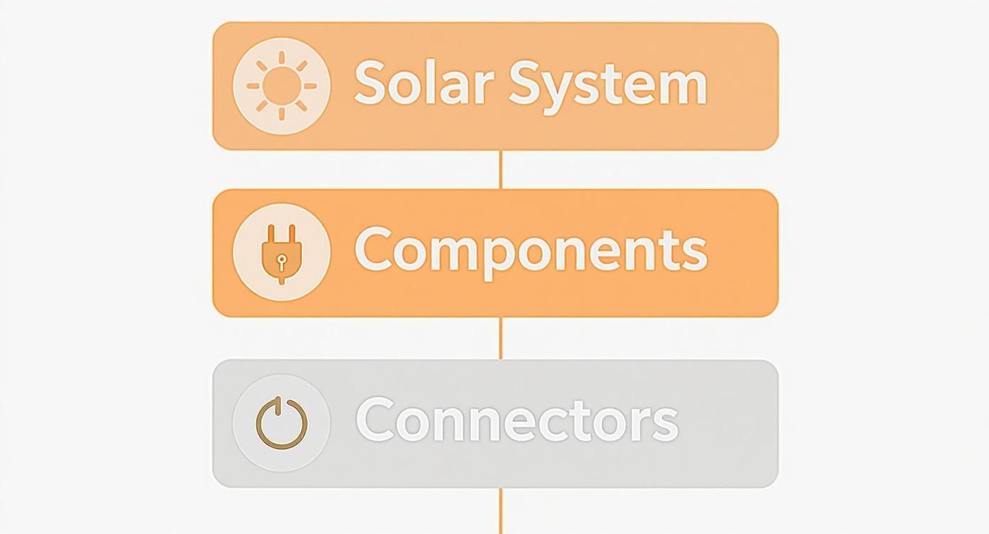Infographic about solar panel connectors types