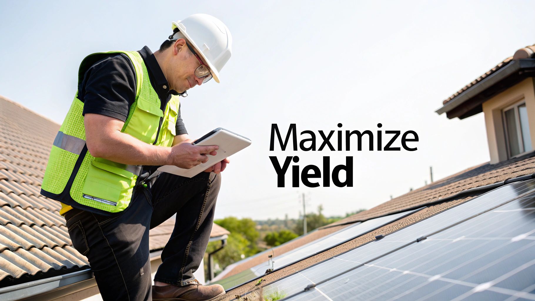 Installers working on a commercial roof with N-type solar panels, showcasing modern solar technology.