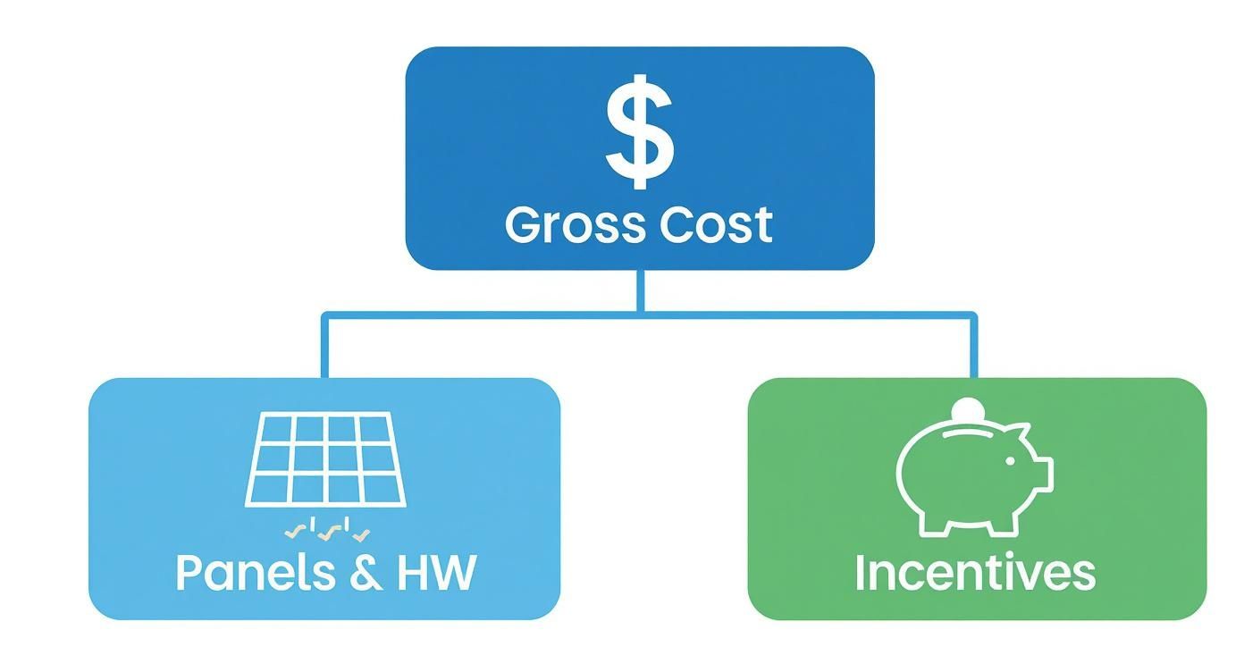 Infographic about cost of commercial solar panels