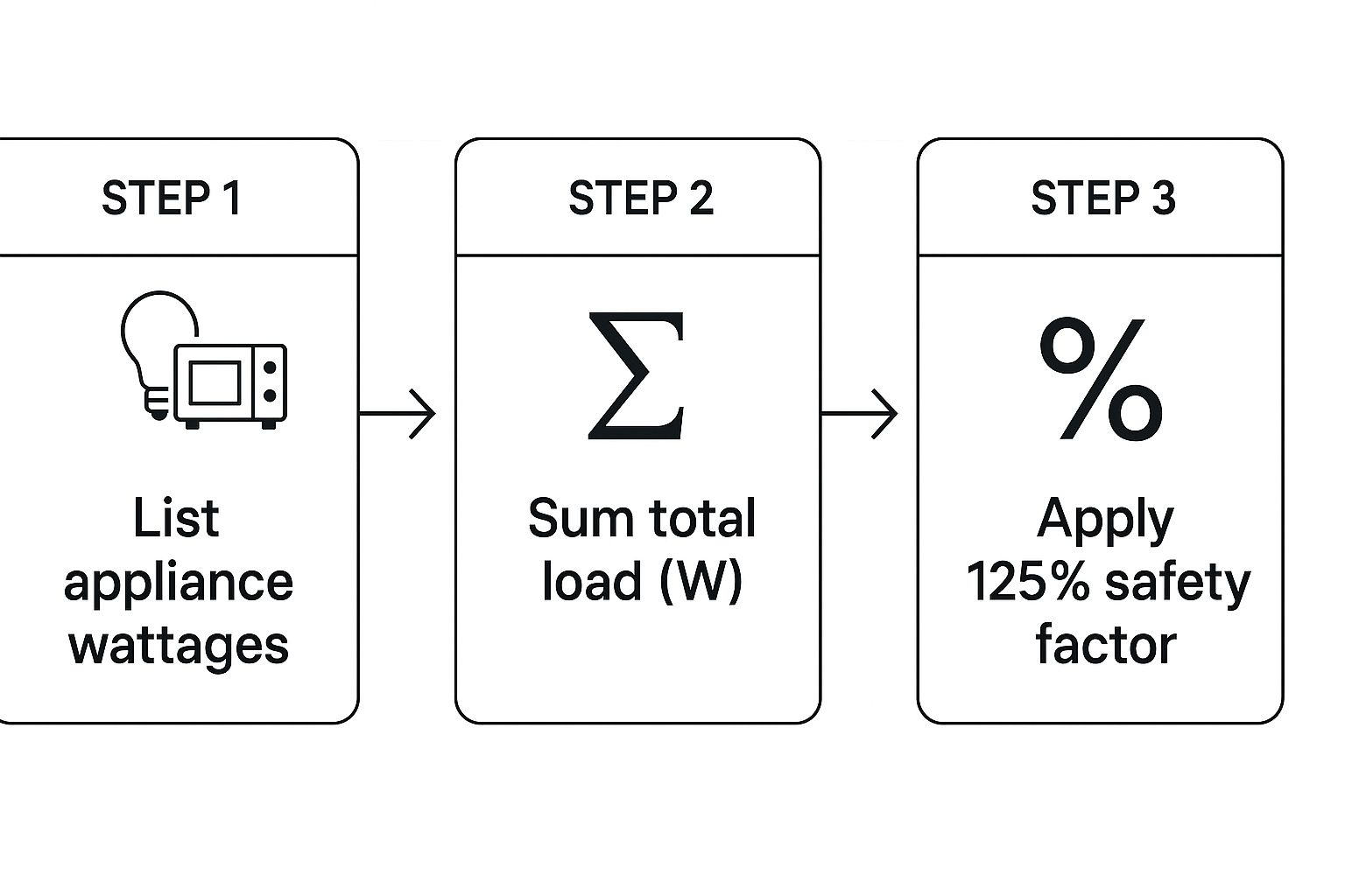 Infographic about how to calculate electrical load
