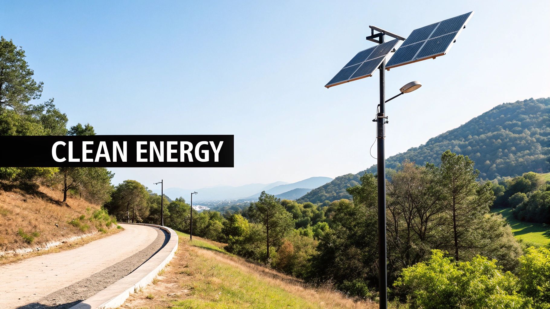 Pole-mounted solar panel installation against a clear sky - illustrating a well-maintained long-term asset