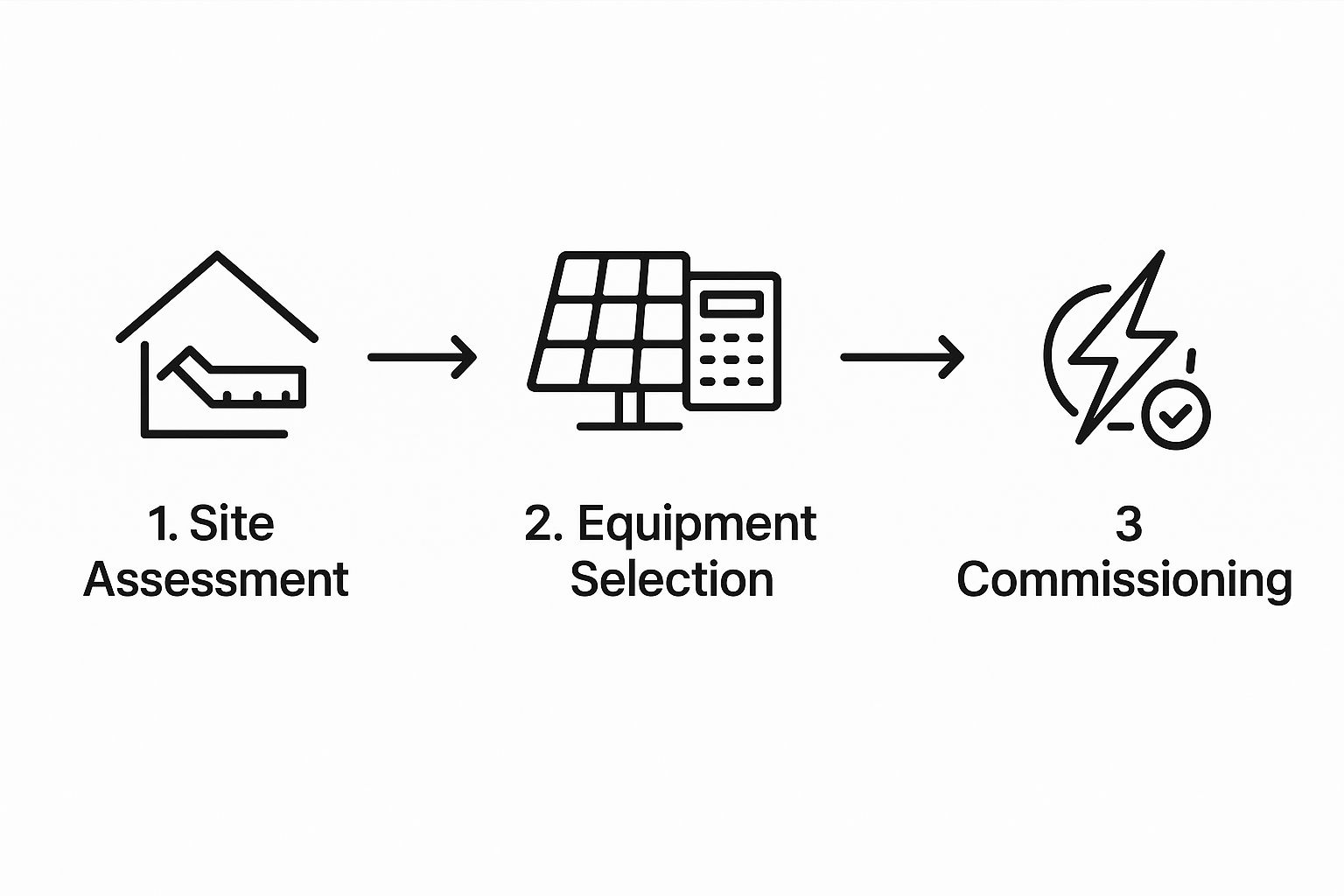 Infographic about how to install solar panels on rooftop
