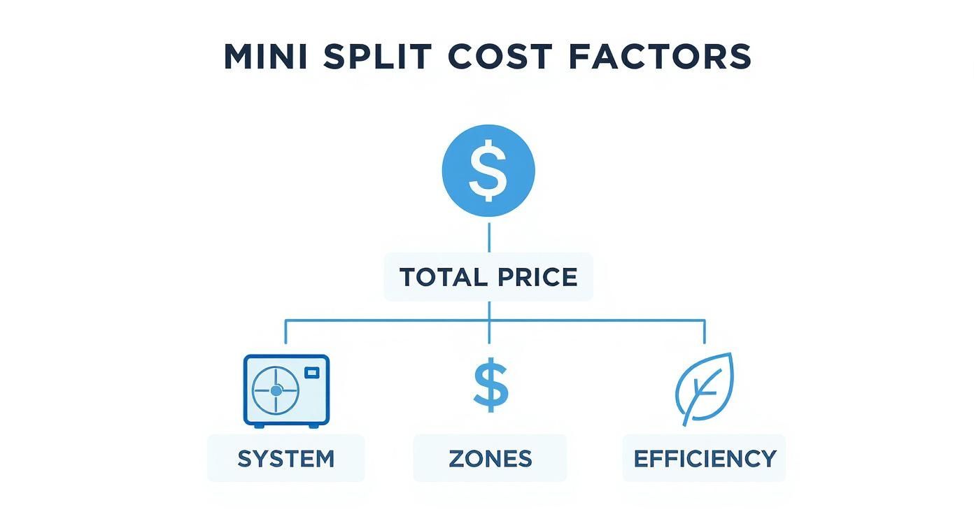 Infographic about cost to install ductless mini split
