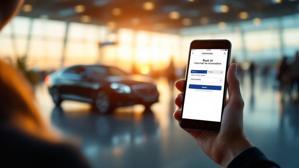 Pre-booked car waiting at the airport
