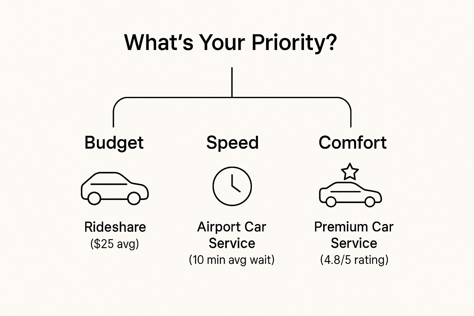 Infographic about car service from the airport