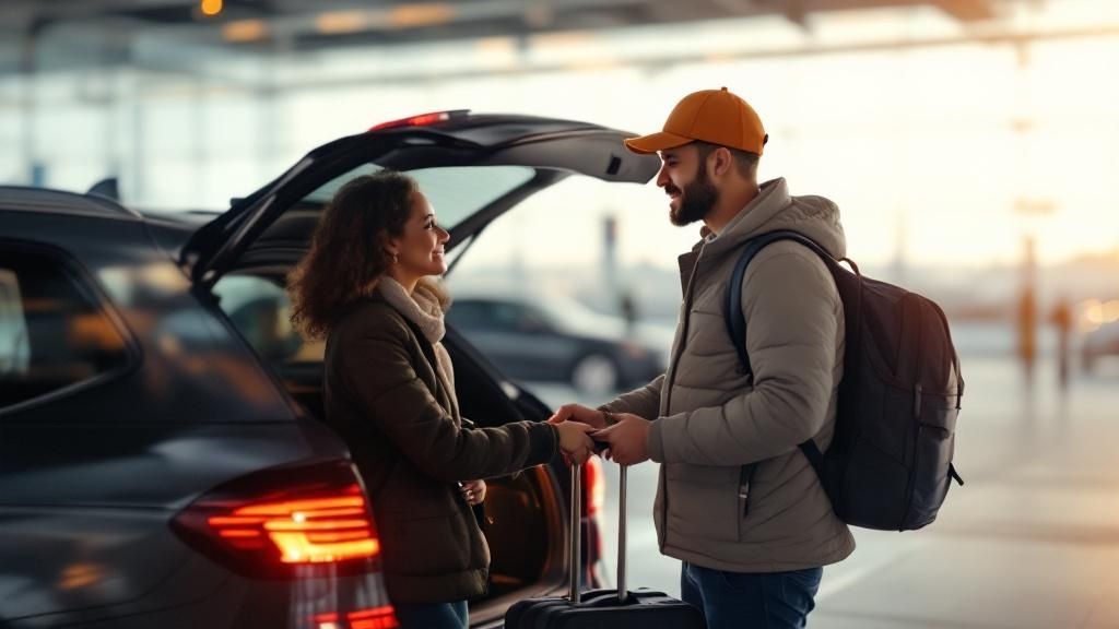 Booking a car service from the airport
